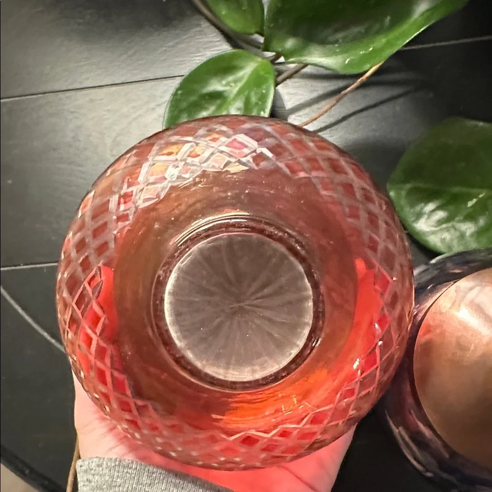 Antique/Vintage Cut Glass Jars with Copper Lids - Picture 6 of 8